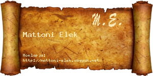 Mattoni Elek névjegykártya